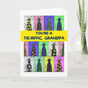 おじいちゃん父の日ネクタイ着用のシャツとネクタイ カード