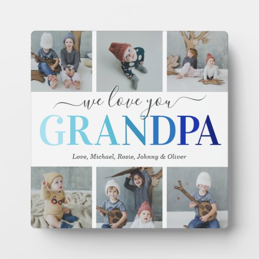 おじいちゃん父の日フォトコラージュのプラーク フォトプラーク (正面)