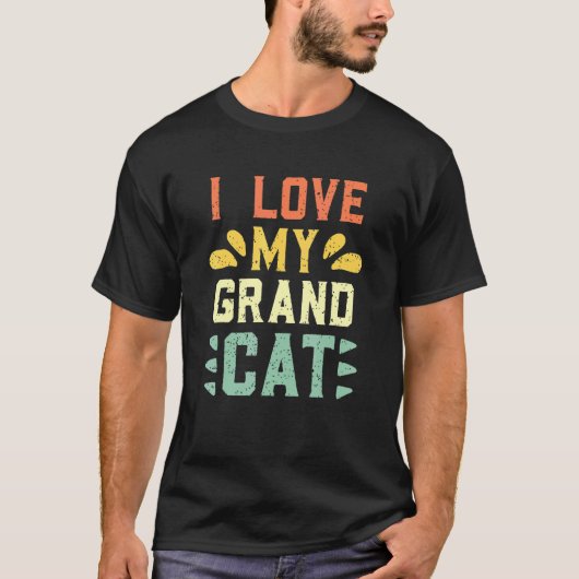 おじいちゃん猫 おばあちゃん 猫好き ギャラリー Tシャツ (正面)