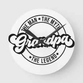 おじいちゃん男の神話の伝説パパ男性パパ ラウンド壁時計
