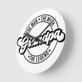 おじいちゃん男の神話の伝説パパ男性パパ ラウンド壁時計 (傾斜)