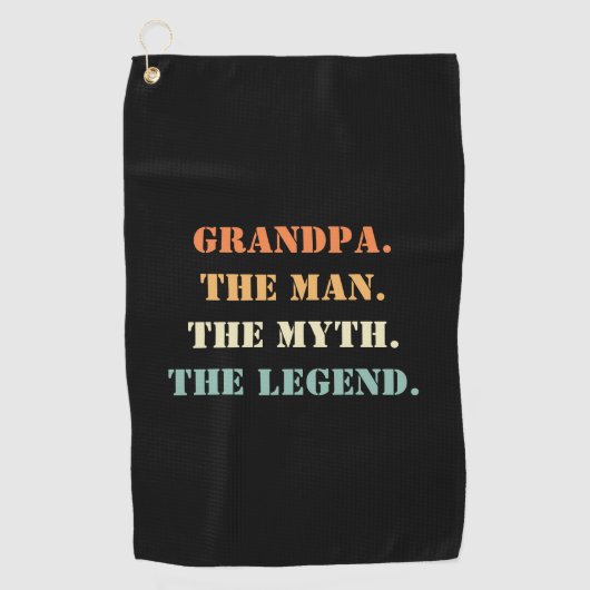 おじいちゃん神話の伝説の父の日 ゴルフタオル (正面)