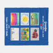 おじいちゃん私たちはあなたを愛している孫子アートスケッチカスタム フリースブランケット (正面(横))