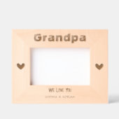 おじいちゃん私たちは愛あなたシンプルブラックハート名ギフト レーザー彫刻フレーム (正面)