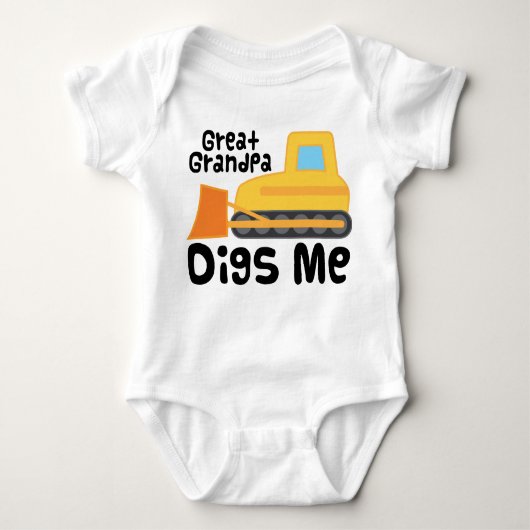 おじいちゃん素晴らしが私ブルドーザー車をデグ ベビーボディスーツ (正面)
