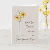 おじいちゃん考える祖父母の日の花 カード (黄色い花)