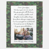 おじいちゃん親愛 |写真と文字パーソナライズされた フリースブランケット (正面)