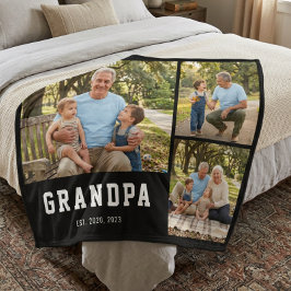 おじいちゃん設立大胆モダンブラック3枚の写真 フリースブランケット