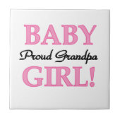 おじいちゃん誇りを持ったベビーガールギフト タイル (正面)