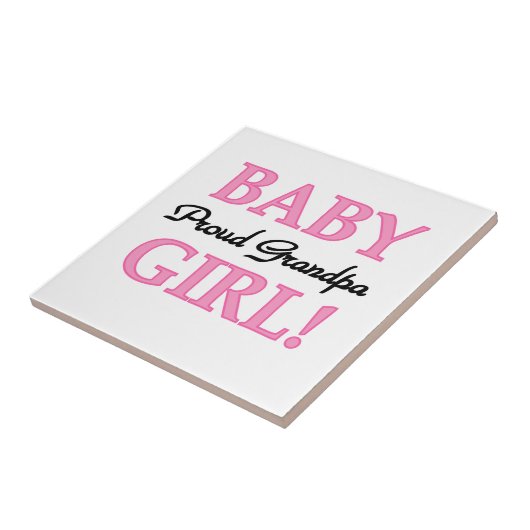 おじいちゃん誇りを持ったベビーガールギフト タイル (側面)