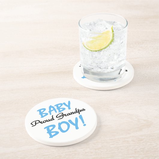 おじいちゃん誇りを持った男の赤ちゃんTシャツ&ギフト コースター (側面)