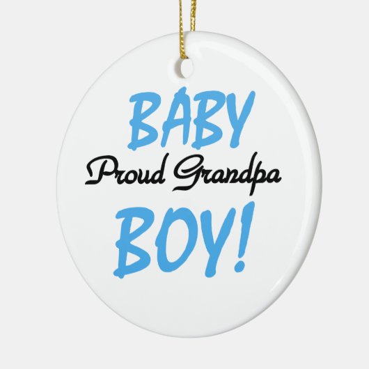 おじいちゃん誇りを持った男の赤ちゃんTシャツ&ギフト セラミックオーナメント (左)