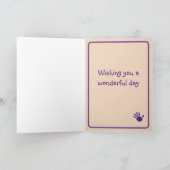 おじいちゃん誕生日とハート&ハンドプリントサンキュー カード (内部)