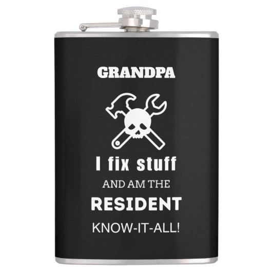 おじいちゃん誕生日ギフト男性おもしろいパパ夫 フラスク (正面)