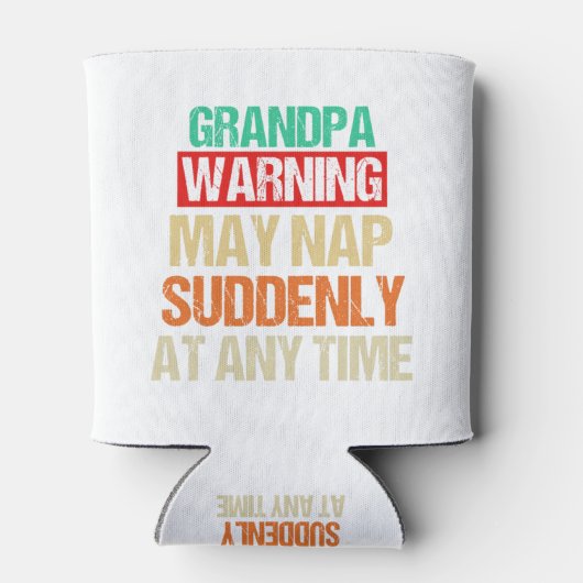 おじいちゃん警告の5月昼寝が突然いつでも 缶クーラー (裏面)