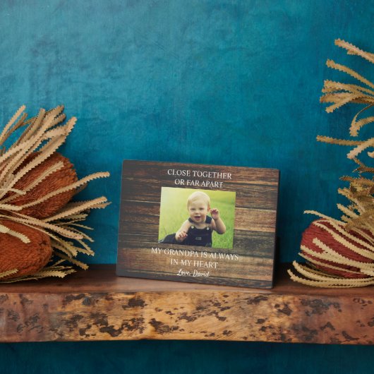 おじいちゃん長距離おじいちゃん愛のためのギフト フォトプラーク (側面)