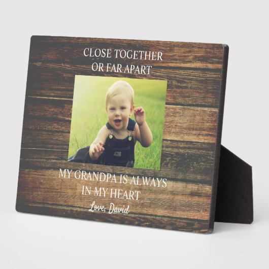 おじいちゃん長距離おじいちゃん愛のためのギフト フォトプラーク (側面)
