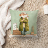 おじいちゃん魅力的と彼の猫 クッション (ブランケット)