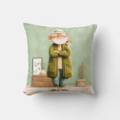 おじいちゃん魅力的と彼の猫 クッション (正面)