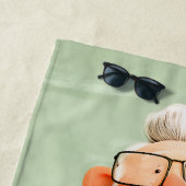 おじいちゃん魅力的と彼の猫 ビーチタオル (インサイチュ)