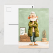 おじいちゃん魅力的と彼の猫 ポストカード (正面/裏面)