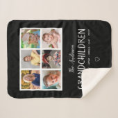 おじいちゃん6フォトコラージュブパーソナライズされたラック シェルパブランケット (正面(横))