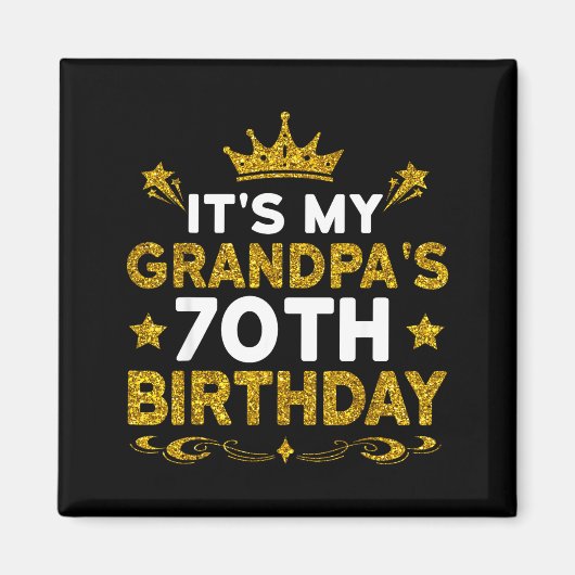 おじいちゃん70歳の誕生日おめでとう 70年 マグネット (正面)