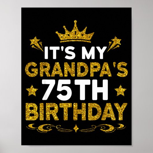 おじいちゃん75歳の誕生日おめでとう 誕生日おめでとう 75歳 ポスター (正面)