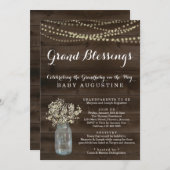 おじいちゃん、おばあちゃん、おばあちゃんシャワー 招待状 (正面/裏面)