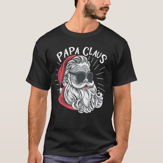 おじいちゃん パパ クラウス サンタ 面白い クリスマス パジャマ Tシャツ (正面)