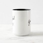 おじいちゃん ブラック&ホワイト モダン 年号入り マグカップ (中央)