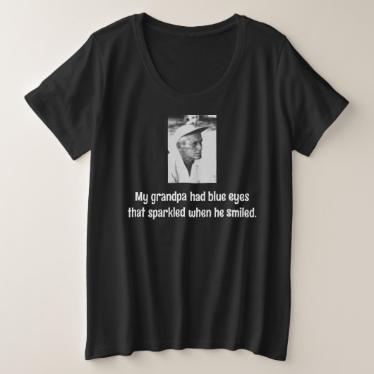 おじいちゃん プラスサイズTシャツ (デザイン正面)
