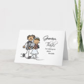 おじいちゃん、入場の時一緒についてきてくれてありがとう サンキューカード (正面)