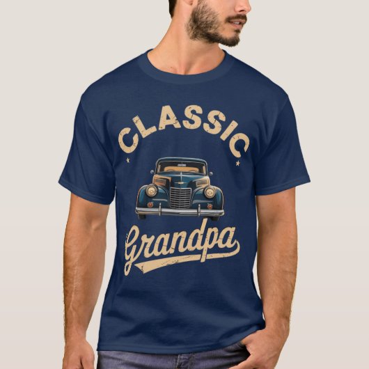 おじいちゃん 楽しい言葉 車好き 男性 お父さん パパ 祖父 Tシャツ (正面)