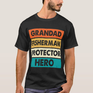 おじいちゃん 漁師 守護者 ヒーロー Tシャツ