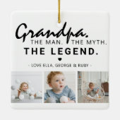 おじいちゃん。男。神話。凡例。3枚の写真 セラミックオーナメント (裏面)