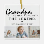 おじいちゃん。男。神話。凡例。3枚の写真 セラミックオーナメント (正面)