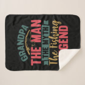 おじいちゃん-男、神話、魚釣り伝説 シェルパブランケット (正面(横))