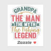 おじいちゃん – 男、神話、魚釣り伝説 シール (シート)