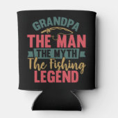 おじいちゃん – 男、神話、魚釣り伝説 缶クーラー (裏面)