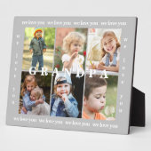 おじいちゃん 私たち愛してるよ 6枚の写真のコラージュ プレート フォトプラーク (側面)