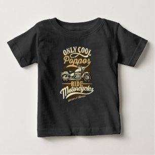 おじいカッコいいちゃんのバイクに乗る唯一のポポ ベビーTシャツ