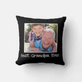 おじいカッコいい最高のちゃんが黒写真を撮るパーソナライズされた- クッション (正面)