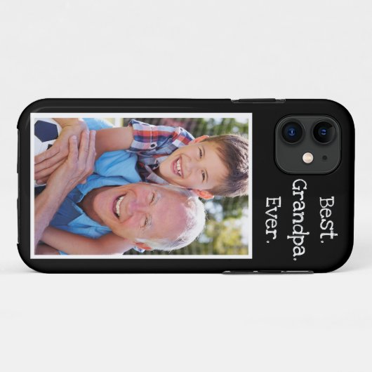 おじいカッコいい最高のちゃんが黒写真を撮るパーソナライズされた- Case-Mate iPhoneケース (裏面(横))