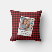 おじいモダン素朴ちゃんの赤い格子の写真が大好き クッション (正面)