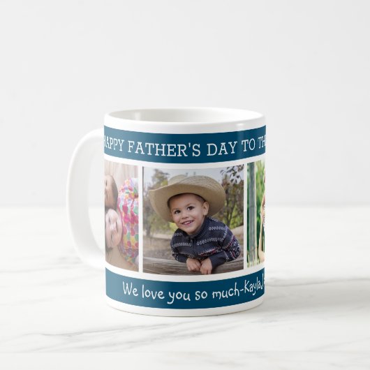 おじい最高のちゃんがお父さんを幸せにする4日目の写真コラージュ コーヒーマグカップ (正面左)