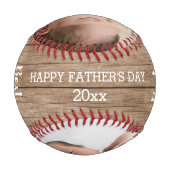 おじい最高のちゃんが父親の日の写真コラージュウッド 野球ボール (裏面)