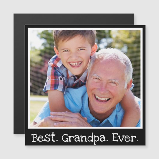 おじい最高のちゃんが黒パーソナライズされた磁石を撮る  (正面/裏面)