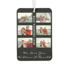 おじい最高のちゃんカスタム6フォトコラージュ&ネーム  カーエアーフレッシュナー