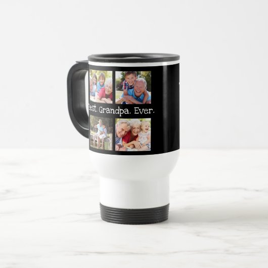 おじい最高のちゃん4枚の写真集のおもしろい記念日 トラベルマグ (正面左)